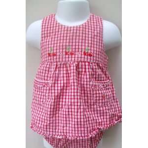   Girl 100% Cotton, 3 6 Months, Red and White Plaid, Summer 2 Pc Dress