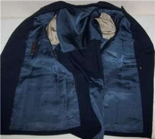 42R VTG Cromwell NAVY BLUE DB SILVER Button sport coat jacket suit 