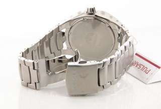 PULSAR Mens Stainless Steel Date Casual Dashing Large 44m Watch NEW 