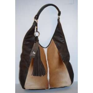  Springbok Skin and Finest Brown Leather Designer Handbag 