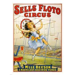  Floto Circus Presents Mlle Beeson, a marvelous high wire 