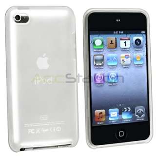 For iPod Touch 4th Gen 4G 4 White & Clear TPU Hard Case  