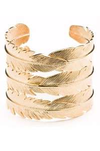 195 NWT CC Skye Gold Feather Cuff  