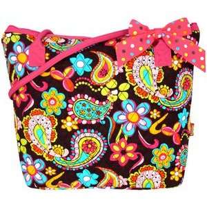 Medium Quilted Whimsical Wonderland Shoulder Tote Bag Purse Diaper Bag 