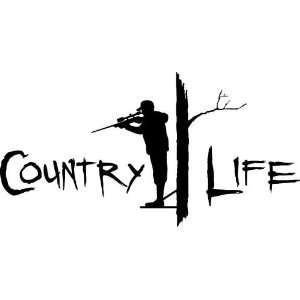   Country Life Window DecalGun Hunter in Black Vinyl 
