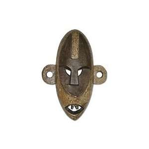  NOVICA Congolese wood African mask, Alert Boa Warrior 