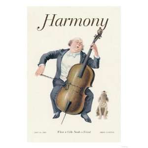  Harmony When a Cello Needs a Friend Giclee Poster Print 
