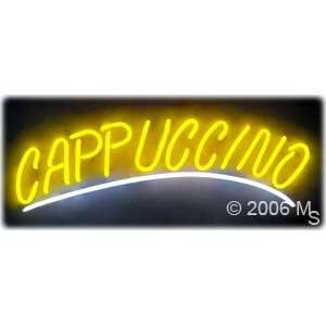 Neon Sign   Cappuccino   Large 13 x 32  Grocery 