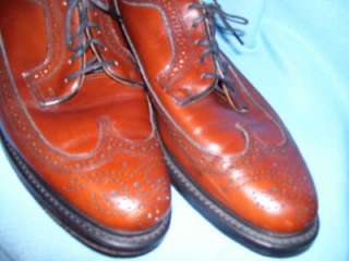 MENS SIZE 14 C SHOES LONG WINGTIP IMPERIAL TAN MADE USA FOR SIBLEYS 