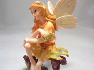 Hand Painted Sweet Fairy Sprite Figurine Flower Collectible Home Decor 
