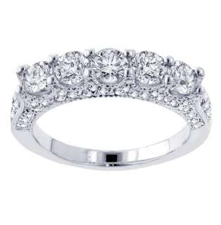 85 CT TW 5 Stone Diamond Encrusted Anniversary Wedding Ring F G VS2 