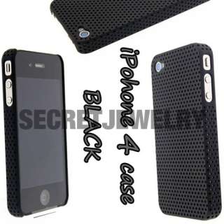 Slim Perforated Hard Snap Skin Case Cover Casing for iPhone 4   Black