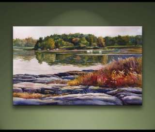   Fall Day Maine Orignal Art Landscape Painting Audrey Bechler  