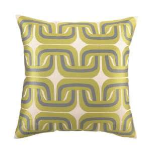   Geo Links Down Filled Pillow, Citron, 20 by 20 Inch