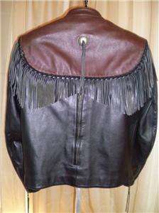 Harley Davidson Leather Jacket Vintage Original Willie G Fringe Brown 