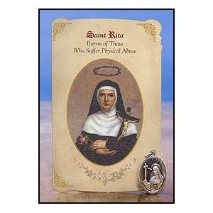   . Rita (Physical Abuse) Healing Holy Card with Medal 