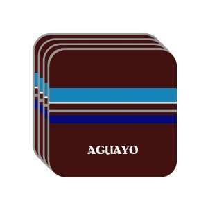 Personal Name Gift   AGUAYO Set of 4 Mini Mousepad Coasters (blue 