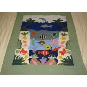   Under The Sea crib baby comforter blanket hand quilted/wall hanging