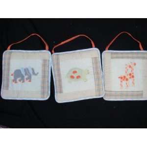  Quilted Little Animal Wall Hangings Set of 3