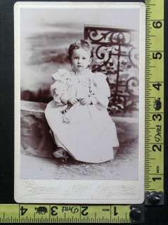   Photo Card of Little Girl Holding Flowers IDd as Mary Williams  