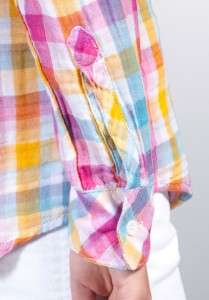 RAILS Womens Flannel Shirt Plaid Top Kendra Gauze Rainbow NEW  