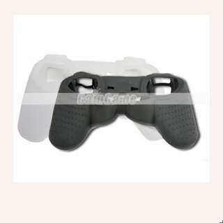 Black+White Silicone Skin Cover Case For PS3 Controller  