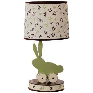    Kids Line Bunny Meadow Lamp Base and Shade, Green/Brown Baby