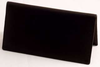 Checkbook Cover BLACK LEATHER Slot for Pen NEW #607  