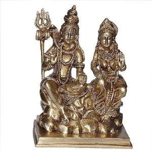   Brass Sculpture of Hindu God Shiva and Goddess Parvati