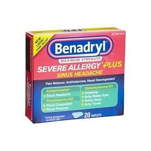   Maximum Strength Severe Allergy Plus Sinus Headache Caplets 20