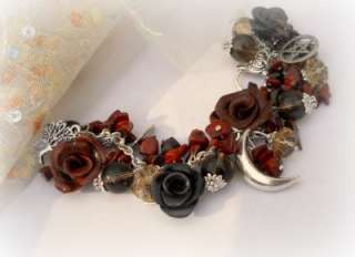 Autumn Moon Pentacle Charm bracelet wiccan jewelry  