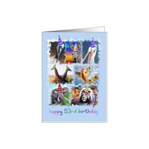  Colorful 53rd Birthday Zoo Animals Card Toys & Games