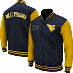 NCAA West Virginia Mountaineers Navy Blue Gold Retro Fleece Jacket 