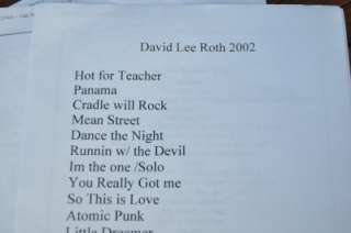 DAVID LEE ROTH Slawter Scouts T Shirt + DLR 2002 Tour Prep Pack 