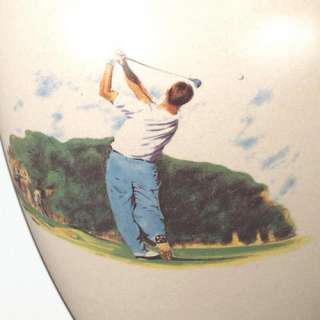 Golfer Porcelain Cremation Urn   Hand Thrown   