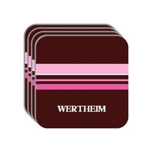 Personal Name Gift   WERTHEIM Set of 4 Mini Mousepad Coasters (pink 