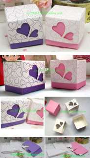   Favor Party Boxes With Heart Design  Purple   WHOLESALE (w152