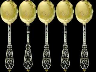 PUIFORCAT French Sterling Silver Ice Cream Spoons 12 pc  