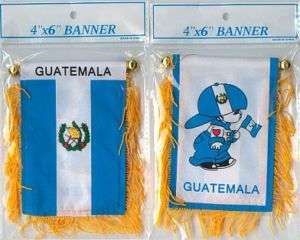 GUATEMALA BOY CAR FLAG MINI BANNER WHOLESALE LOT(12)  