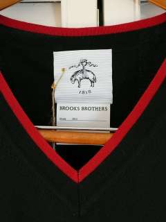 Brooks Brothers Black Fleece Thom Browne tipped black v neck vest BB2 