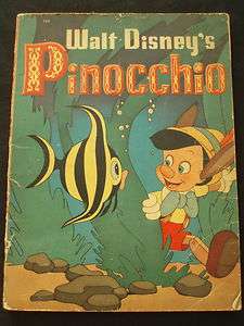 WALT DISNEYS version of PINOCCHIO Book (1939) Whitman  