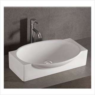 Isabella Rectangular Integrated Oval Bowl Vessel Sink with Center 