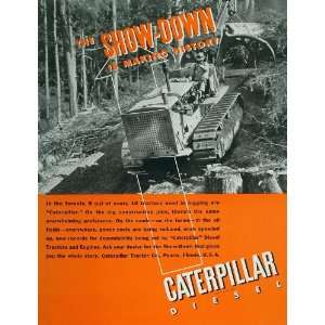 1935 Original Ad CATERPILLAR Tractor Logging Forest   Original Print 