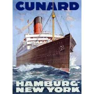  Hans Bohrdt   Cunard Hamburg New York Giclee on acid free 