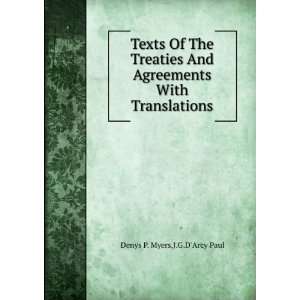   Agreements With Translations J.G.DArcy Paul Denys P. Myers Books