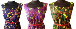   style Retro purple/Blue/Green FLORAL print summer day dress XL 2XL 3XL