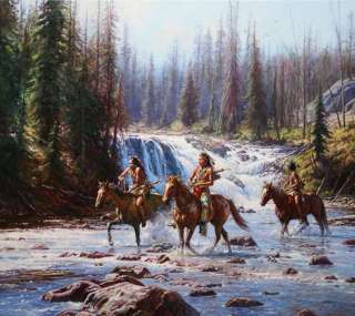 Martin Grelle CROWS IN THE YELLOWSTONE  Giclee on Canvas   SIGNED 
