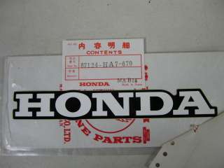 Honda NOS TRX250/350 1986 87 Mark, Front Part #87124 HA7 670 comes 
