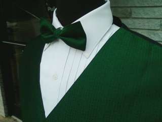 Hunter Green Tuxedo Vest Combo vest & bow tie 876 V100  