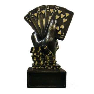 Reward the winner of a tournament with this attractive poker trophy 